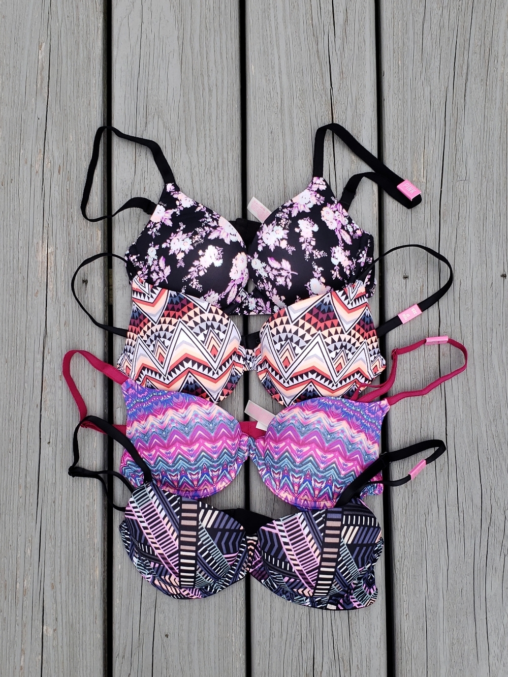 Victoria's Secret Pink Bra Bundle Lot Of 4 - Size 32B